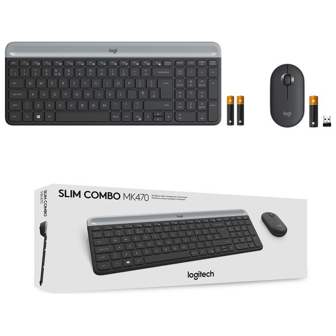 Logitech Tastiera e mouse Retail Wireless Combo Mk470 slim nera usb