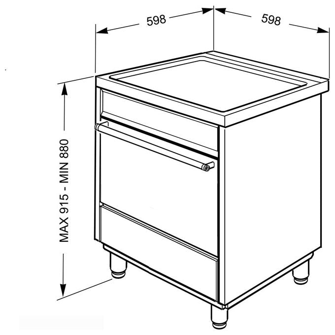 Smeg C6IMXI9 Cucina con Piano a Induzione e Forno Elettrico Termoventilato Multifunzione Estetica Classica 4 Zone Classe energetica A Vapor Clean 60x60 cm Acciaio Inox