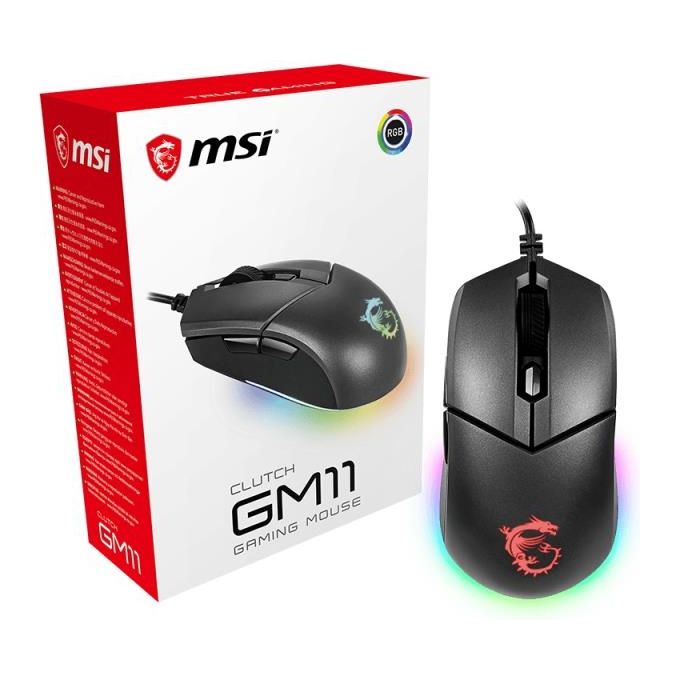 MSI Clutch GM11 Mouse Gaming Usb Ottico 5000 DPI Ambidestro