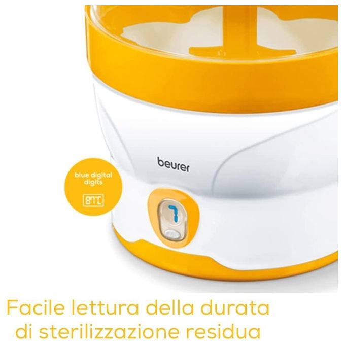 Beurer 953.08 BY 76 Sterilizzatore Digitale a Vapore, Arancione