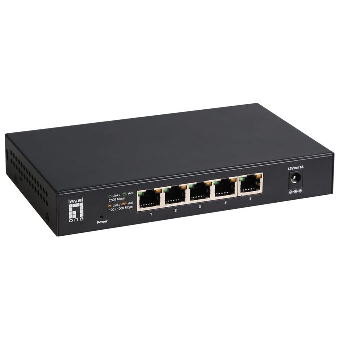 LevelOne GEU-0525 Switch di Rete Non Gestito 2.5g Ethernet (100-1000-2500) Nero