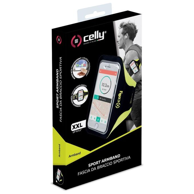 Celly Arm Band Fascia da Braccio per Smartphone 6.5'' Giallo