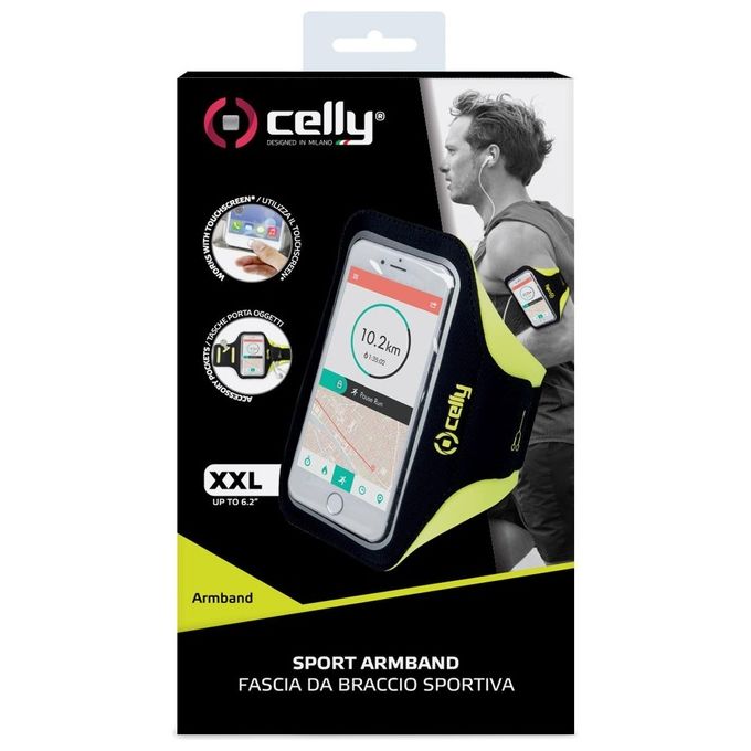 Celly Arm Band Fascia da Braccio per Smartphone 6.5'' Giallo