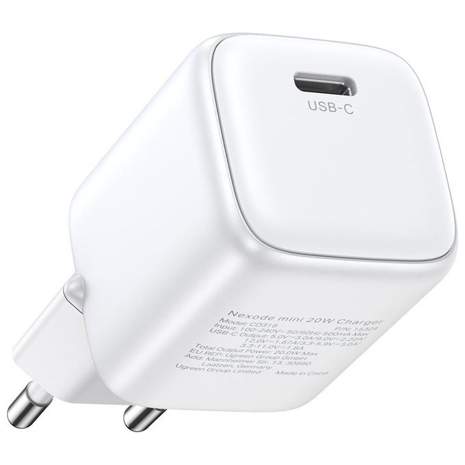 Ugreen Nexode Mini 20W PD GaN Tech Caricabatterie Bianco