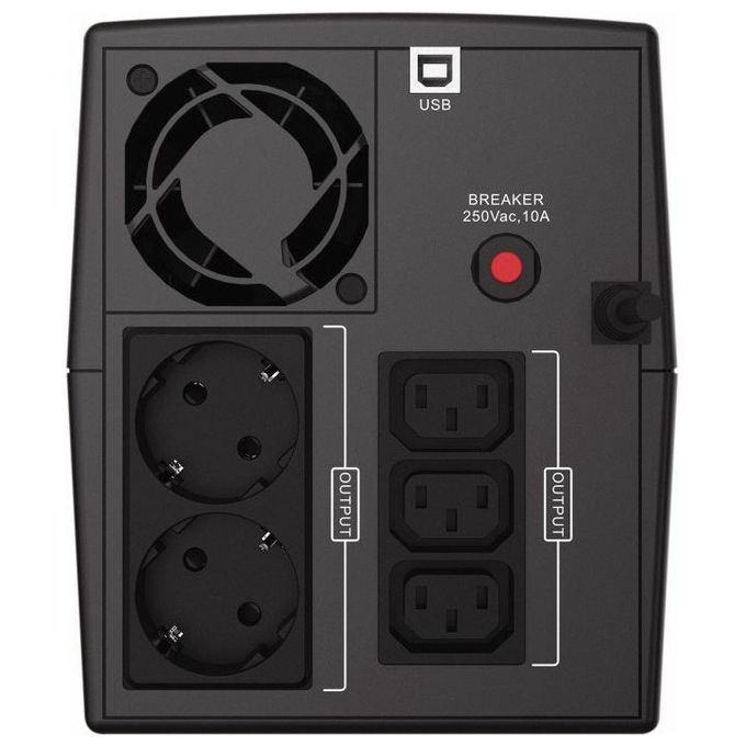 Conceptronic ZEUS08EM Gruppo di Continuita' Ups a Linea Interattiva 1.5 Kva 900W 5 Prese Ac