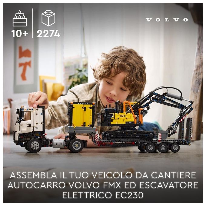 Lego Technic Autocarro Volvo FMX Ed Escavatore Elettrico EC230
