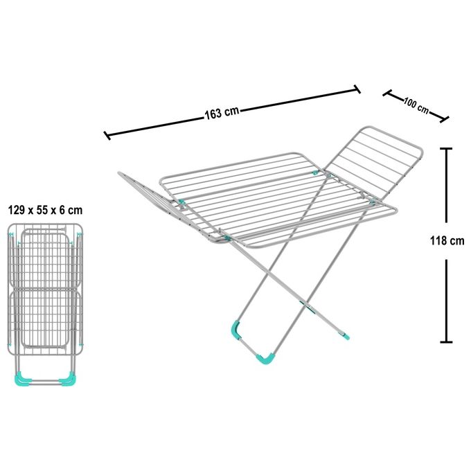Colombo ST798 Flower Stendibiancheria 4 Ali 30 m Capacita' 14 Kg Pieghevole colore Alluminio