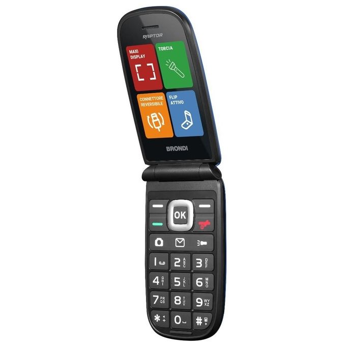 Brondi Raptor 2.8'' Dual Sim Tasti Rapidi Torcia Flip Attivo Blue Metal