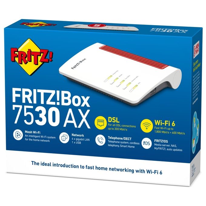 AVM FRITZ!Box 7530 AX Router Wi-Fi 6 Dual-band Gigabit Ethernet Bianco ADSL-VDSL