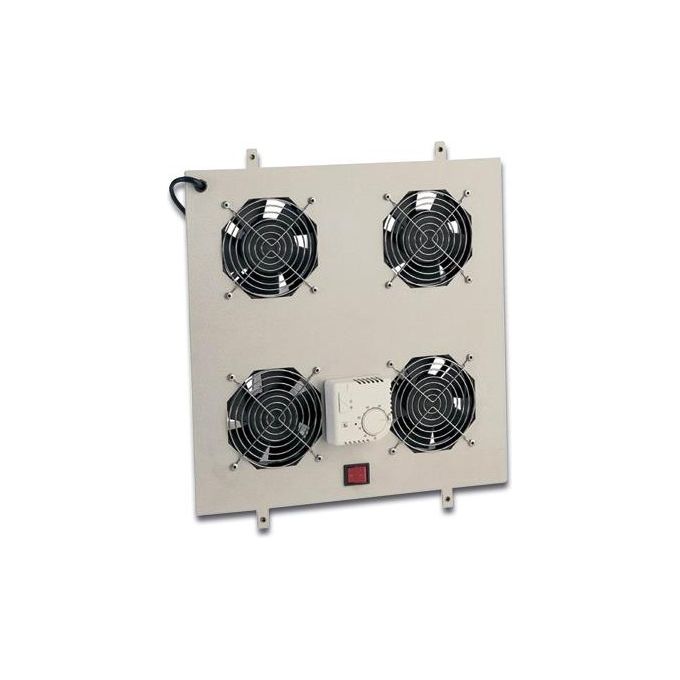 Link Kit 4 Ventole Con Termostato Colore Grigio Chiaro per Armadi Linea Server (Dn-19 Fan-4-1000-N)