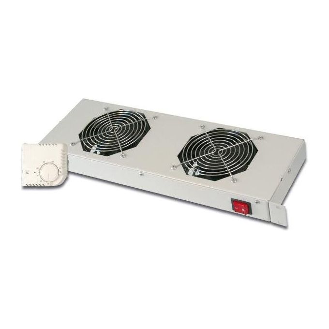 Digitus Sistema Di Ventilazione Con Termostato Montaggio Frontale In Armadi 19'' Con 2 Ventole, 6,4 Metri Cubi Di Aria Al Minuto