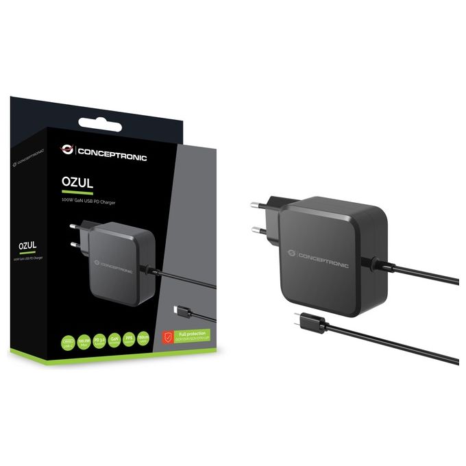 Conceptronic Caricabatterie per Dispositivi Mobili Universale Nero AC Interno 100W