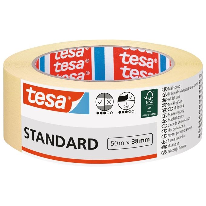 Tesa Nastro Carta per Mascheratura Standard 38 mm x 50 mt