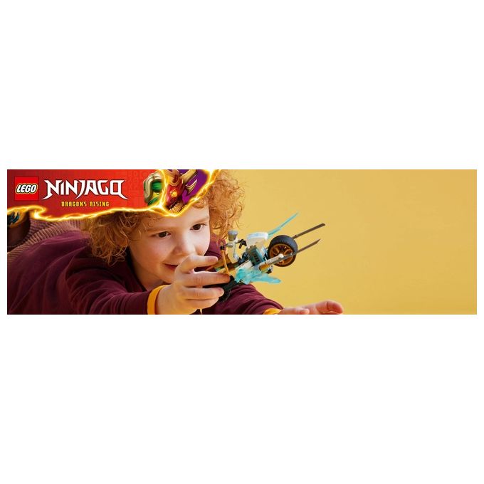 LEGO NINJAGO Moto di Ghiaccio di Zane Veicolo Giocattolo con Lame Mobili Gioco d'Azione per Bambini e Bambine 7 Anni con 1 Minifigure Ninja di Eroe Piccola Idea Regalo di Compleanno 71816
