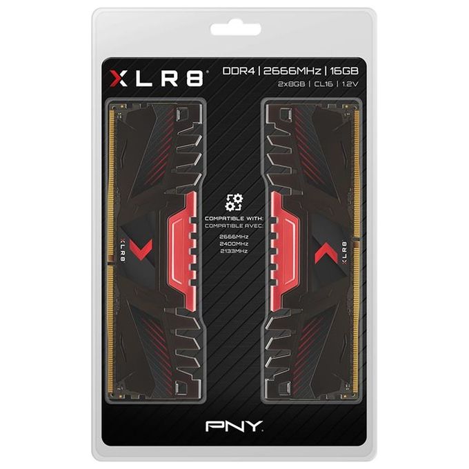 PNY Kit di Memorie RAM DIMM XLR8 Gaming DDR4 2666 MHz 16GB (2x8GB)