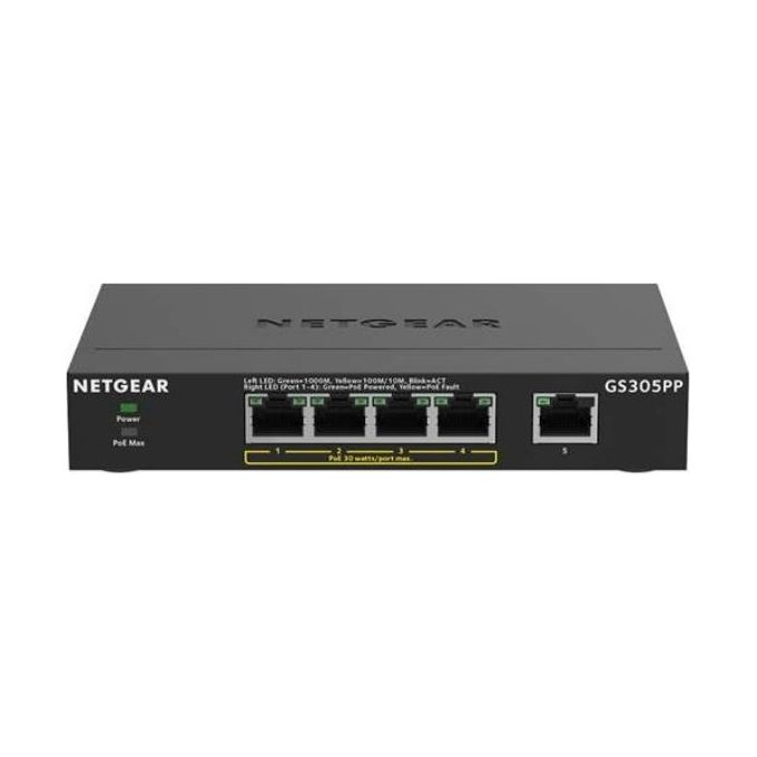Netgear Switch Unmanaged GS305PP 5 Porte Gigabit Poe