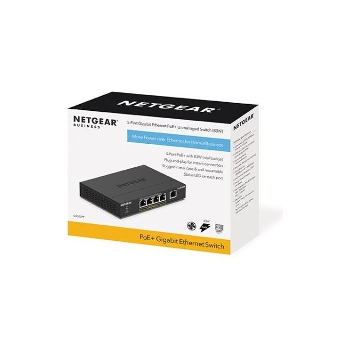 Netgear Switch Unmanaged GS305PP 5 Porte Gigabit Poe