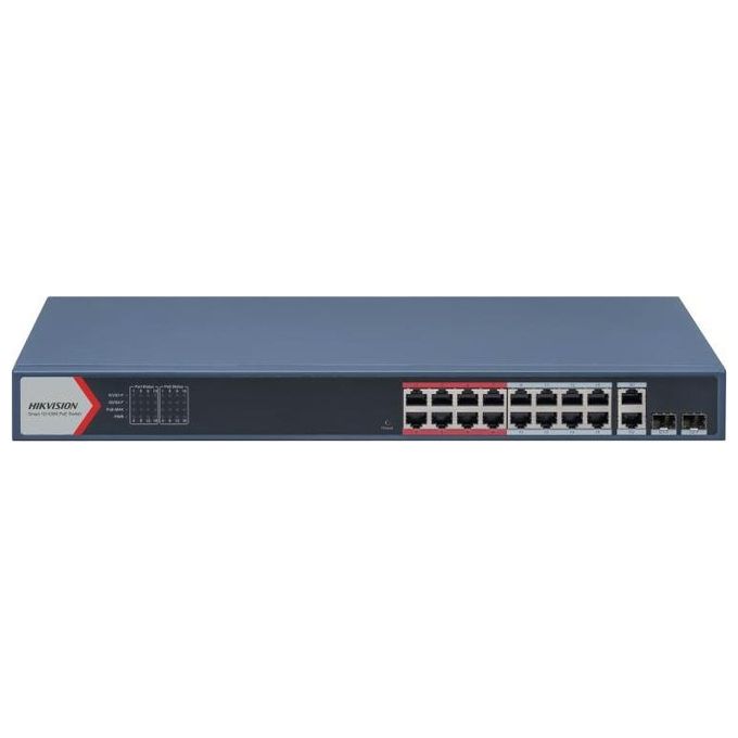 Hikvision Digital Technology DS-3E1318P-EI Switch di Rete Fast Ethernet 10-100 Supporto Power Over Ethernet Poe Blu