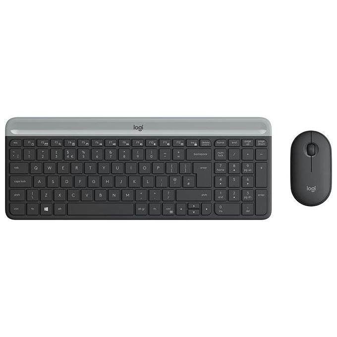Logitech MK470 Kit Mouse Tastiera Wireless, Sottile Silenzioso, Layout Italiano, Grafite