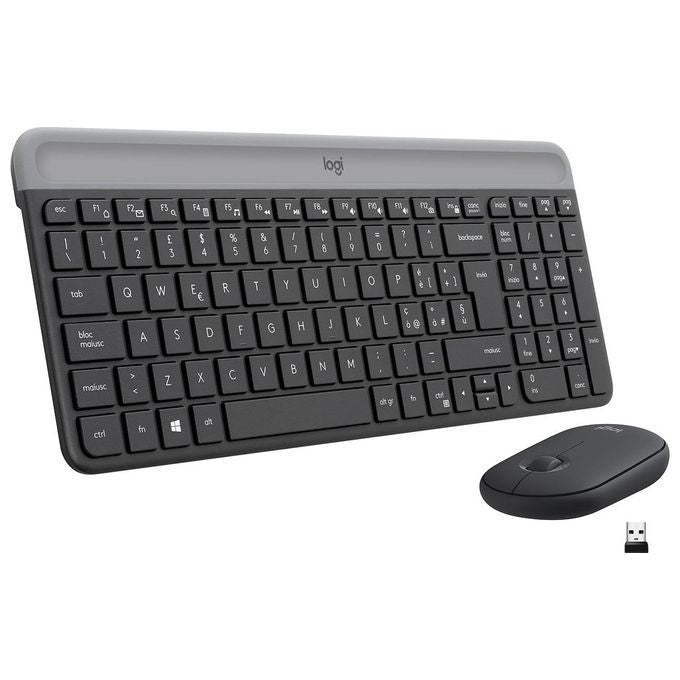 Logitech 920-009196 MK470 Kit Tastiera e Mouse Wireless Full-size QWERTY Italiano 1000 DPI colore Grafite