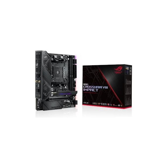 ASUS ROG Crosshair VIII IMPACT, Scheda madre Gaming AMD AM4 X570 Mini-DTX SO-DIMM.2 (dual M.2), Wi-Fi 6 (802.11 ax), PCIe 4.0, SupremeFX audio, Aura Sync RGB USB 3.2 Gen 2