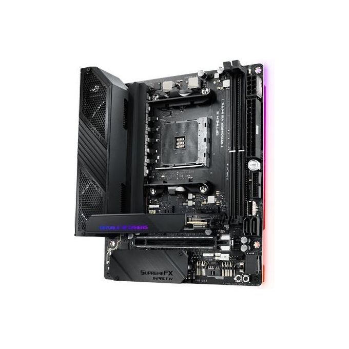 ASUS ROG Crosshair VIII IMPACT, Scheda madre Gaming AMD AM4 X570 Mini-DTX SO-DIMM.2 (dual M.2), Wi-Fi 6 (802.11 ax), PCIe 4.0, SupremeFX audio, Aura Sync RGB USB 3.2 Gen 2