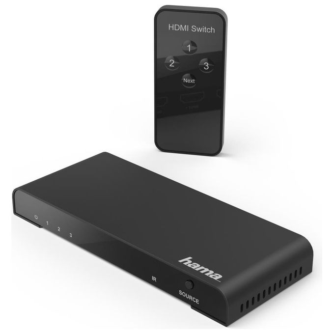 Hama Switch Hdmi 3 Porte con Telecomando Full Hd Nero