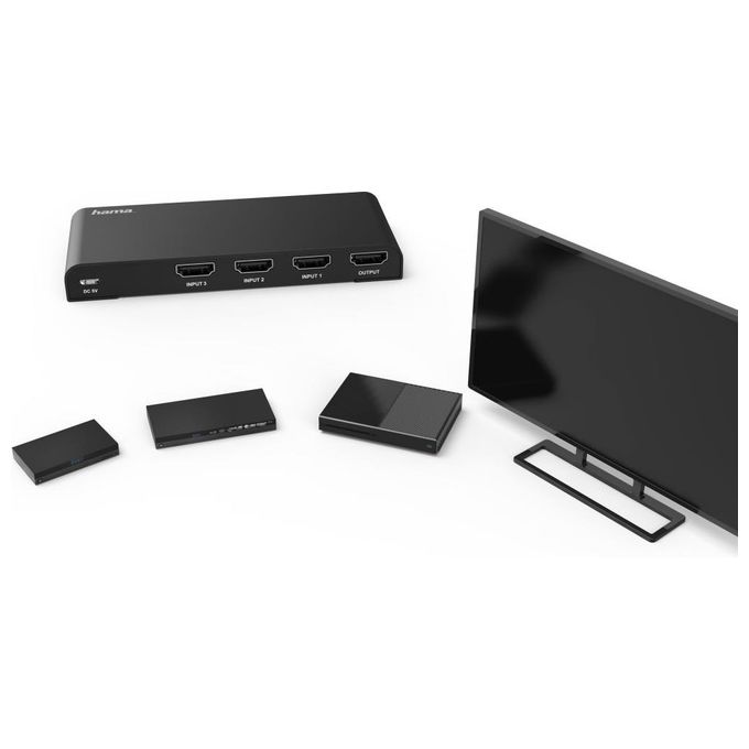 Hama Switch Hdmi 3 Porte con Telecomando Full Hd Nero