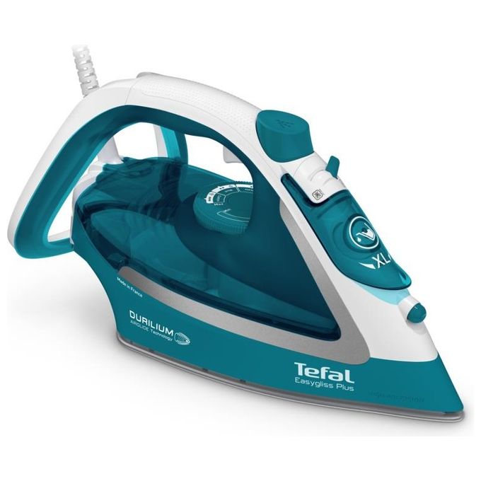 Tefal EasyGliss Plus FV5737 Ferro da Stiro a Secco e a Vapore Durilium 2500W Turchese-Bianco