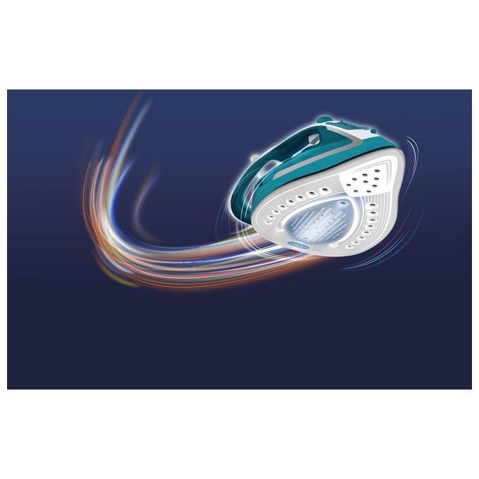 Tefal EasyGliss Plus FV5737 Ferro da Stiro a Secco e a Vapore Durilium 2500W Turchese-Bianco