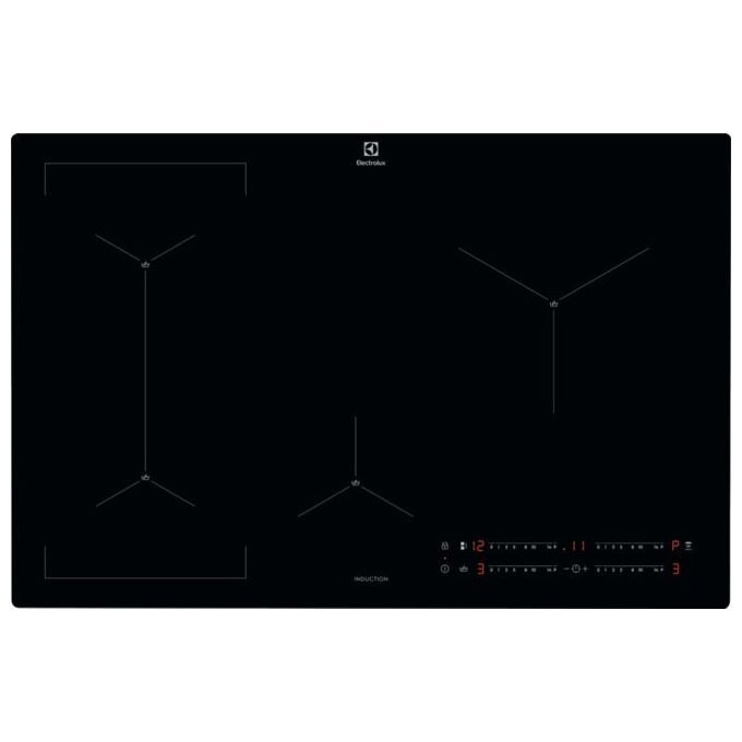 Electrolux EIS82449C Serie 700 SenseBoil – Piano cottura a induzione, 80 cm, 4 zone, Funzione SenseBoil con Controllo Automatico dell’Ebollizione e Comandi Touch Slider, Colore Nero