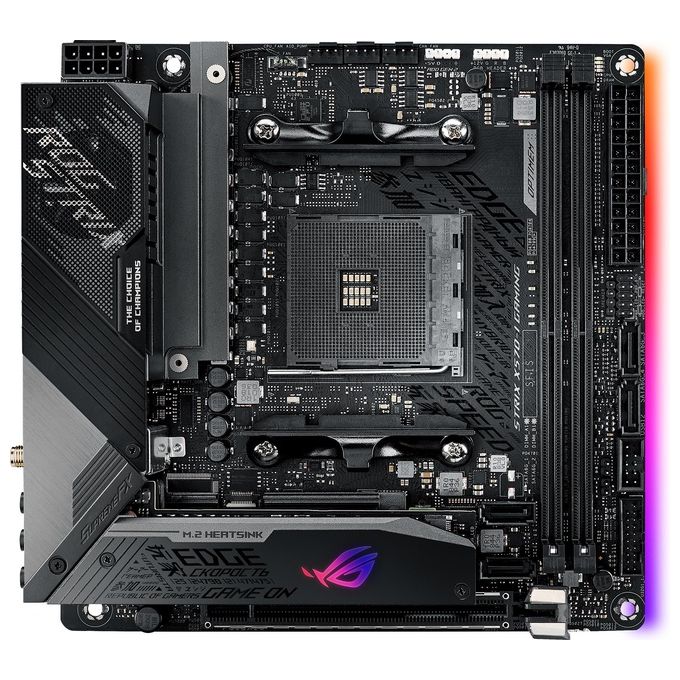 ASUS ROG Strix X570-I Gaming Scheda Madre AMD X570 ITX Gaming con PCIe 4.0, Aura Sync RGB, Intel Gigabit Ethernet, Wi-Fi 6, M.2 Audio Combo Card, HDMI 2.0, DP 1.4, SATA 6 Gb-s e USB 3.2 Gen2