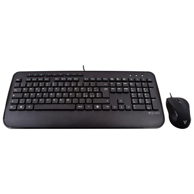 V7 CKU300IT Tastiera Mouse Pro Usb Italiano con Poggiapolsi Italian Qwerty