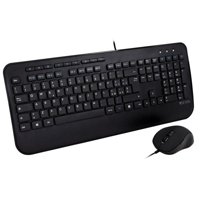 V7 CKU300IT Tastiera Mouse Pro Usb Italiano con Poggiapolsi Italian Qwerty