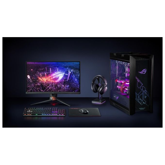 ASUS ROG Throne Qi - Supporto per cuffie con ricarica wireless, audio surround 7.1, due porte USB 3.1 e Aura Sync