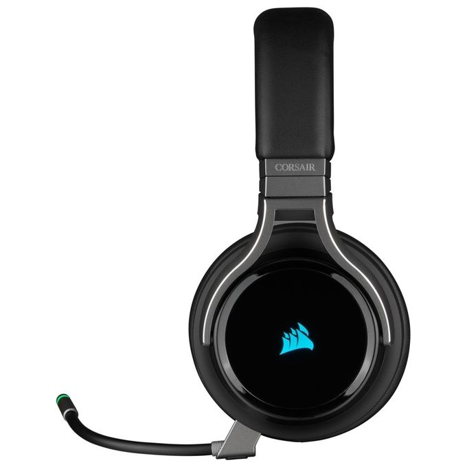 Corsair Virtuoso RGB Wireless Alta Fedelta' Cuffia Gaming, 7.1 Surround Audio, Microfono Omnidirezionale, Compatibili con PC, Xbox One, PS4, Nintendo Switch e dispositivi Mobile, Carbonio