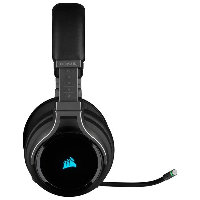 Corsair Virtuoso RGB Wireless Alta Fedelta' Cuffia Gaming, 7.1 Surround Audio, Microfono Omnidirezionale, Compatibili con PC, Xbox One, PS4, Nintendo Switch e dispositivi Mobile, Carbonio
