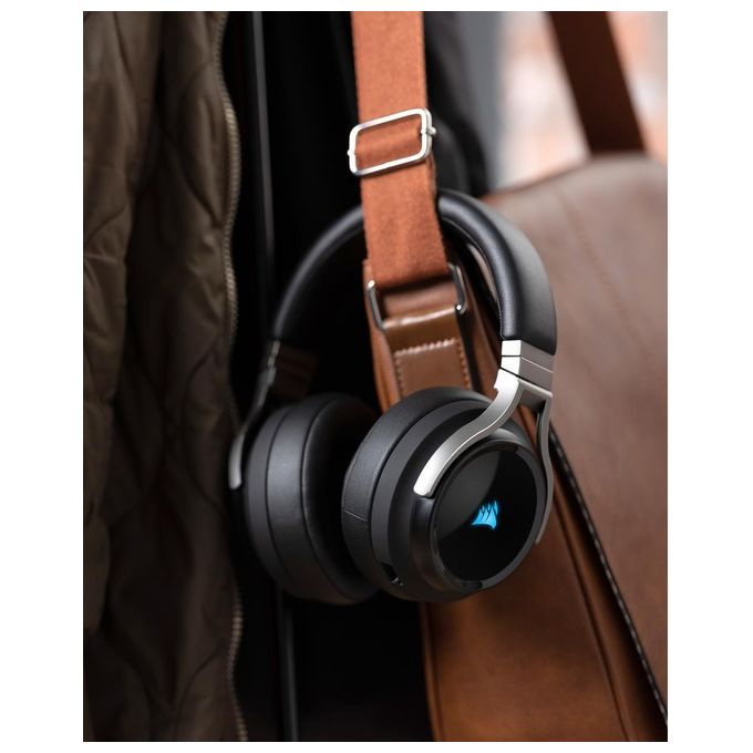 Corsair Virtuoso RGB Wireless Alta Fedelta' Cuffia Gaming, 7.1 Surround Audio, Microfono Omnidirezionale, Compatibili con PC, Xbox One, PS4, Nintendo Switch e dispositivi Mobile, Carbonio