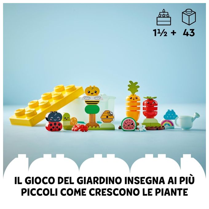 LEGO DUPLO 10984 My First Giardino Biologico, Giochi Educativi Impilabili per Neonati e Bambini da 1,5 anni in su