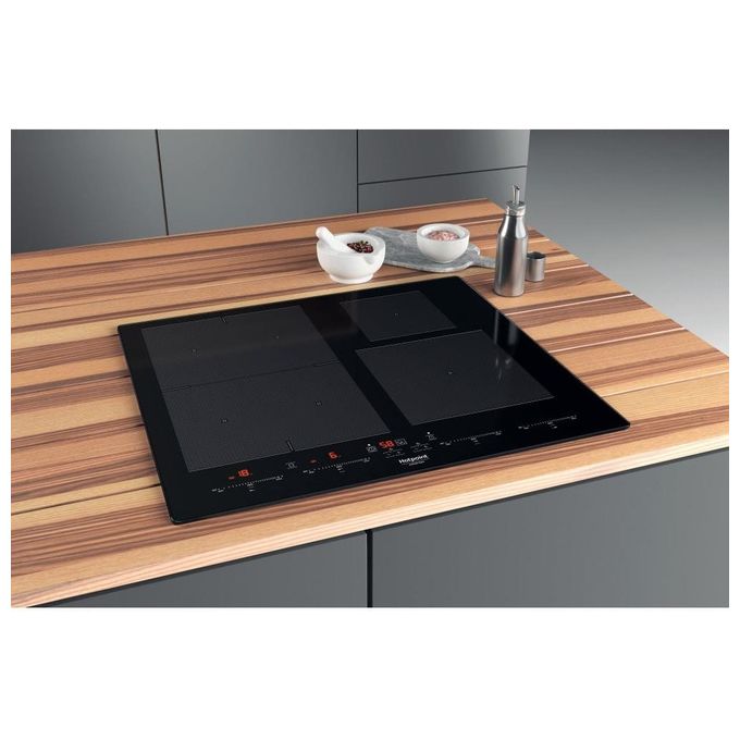 Hotpoint ACOH 654 MF-NE Piano Cottura a Induzione 4 Zone 6 Piastre Touch control 18 Livelli di potenza + Booster Tecnologia Advanced Sensor Flexi Zone Adattatore di Potenza 65 cm Nero