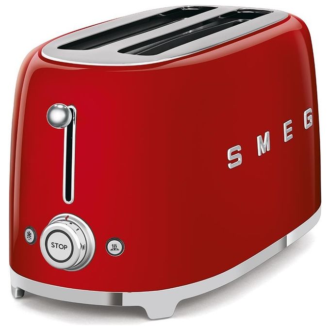 Smeg TSF02RDEU Estetica 50's Style Tostapane 4 Fette 6 Livelli di Doratura Rosso