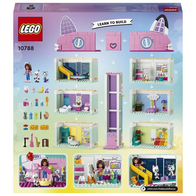 LEGO 10788 La Casa delle Bambole di Gabby, Casa Giocattolo a 4 Piani e 8 Stanze con i Personaggi di Gabby, Regalo Bambini 4+