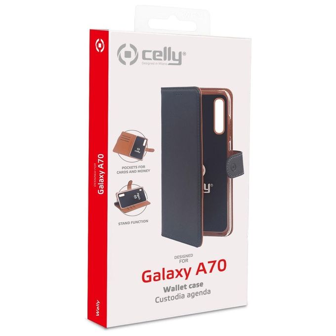 Celly Wally Case per Samsung Galaxy A70 Nero