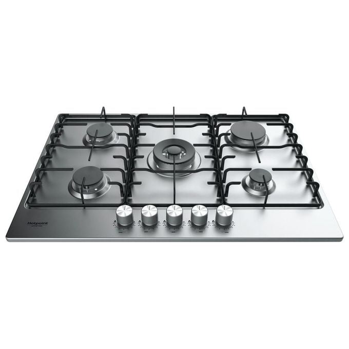 Hotpoint PPH 75P D-IX Piano Cottura a Gas 5 Zone 1 Doppia Corona Griglie smaltate intercambiabile 75 cm Inox
