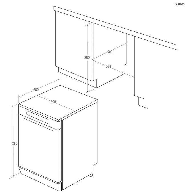 Candy Rapido' CF 4C6F0W Lavastoviglie Libera Installazione 14 Coperti Classe Energetica C