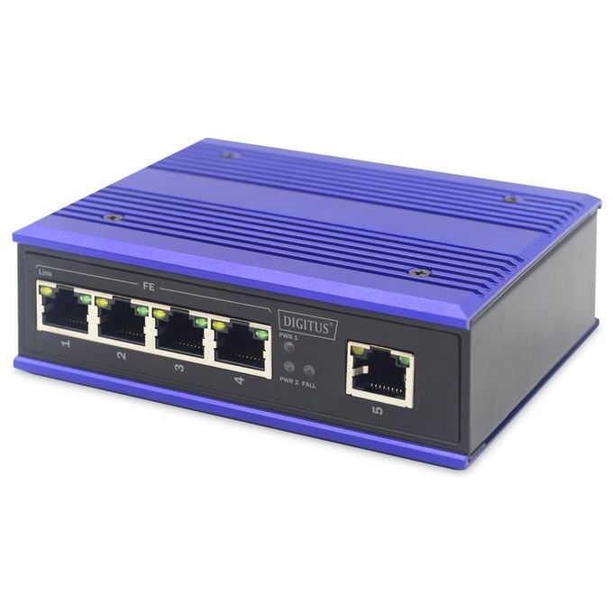 Digitus DN-650105 Switch di Rete Fast Ethernet 10-100 Nero-Blu