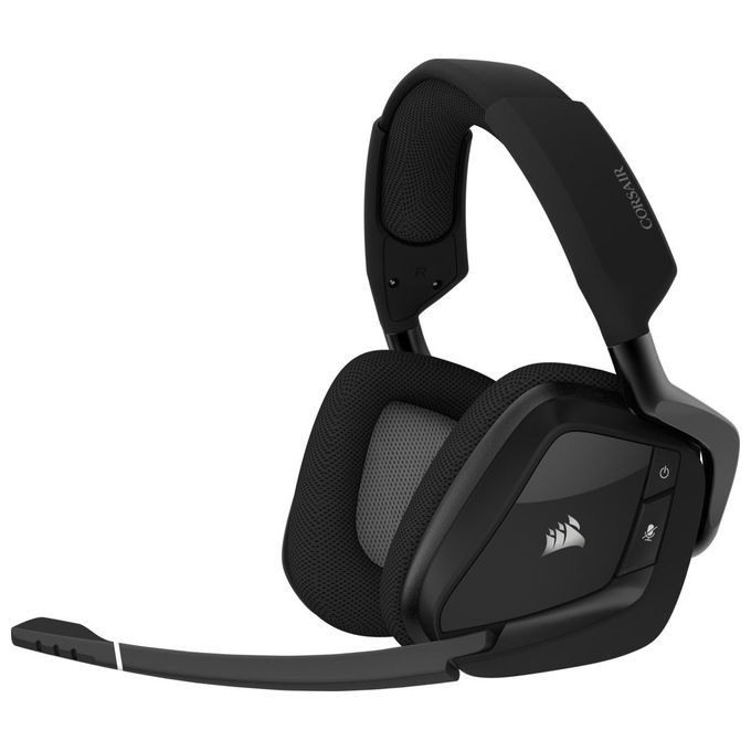 Corsair VOID ELITE RGB Wireless Cuffie Gaming con Microfono, Audio 7.1 Surround, Wireless 2,4GHz a Bassa Latenza, 12 metri di Portata, Personalizzabili Illuminazione con PC, PS4 Compatibilita', Nero