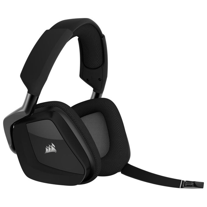Corsair VOID ELITE RGB Wireless Cuffie Gaming con Microfono, Audio 7.1 Surround, Wireless 2,4GHz a Bassa Latenza, 12 metri di Portata, Personalizzabili Illuminazione con PC, PS4 Compatibilita', Nero