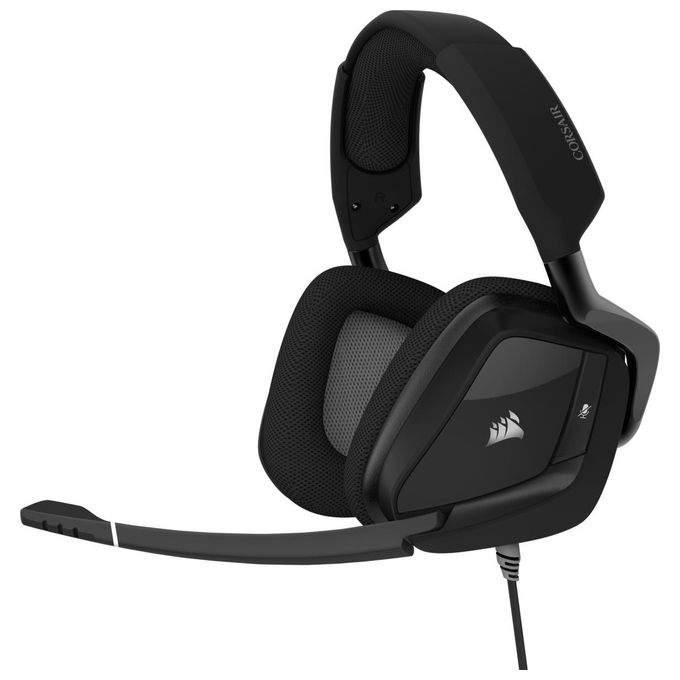 Corsair VOID ELITE RGB USB Cuffie Gaming con Microfono, Audio 7.1 Surround, Microfono Omnidirezionale Ottimizzato, Personalizzabili Illuminazione, Microfibra Tessuto Padiglioni, Nero