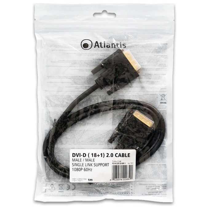 Atlantis Cavo Dvi-d v 2.0 M-M Single Link Supporta 1920x1080 60hz 2mt